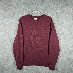 Vintage L.L Bean Lambswool Sweater Maroon Burgundy Mens Size Large 0 BHX4 #1406